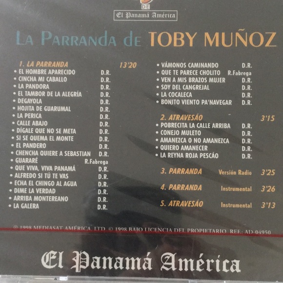 La Parranda de Toby Muñoz - Panamanian Music CD
PANAMANIAN MUSIC - Picture 3 of 5